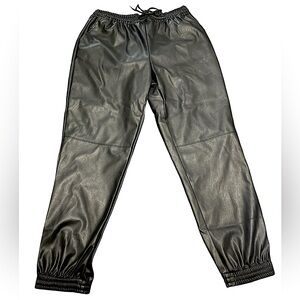 Faux Leather Joggers